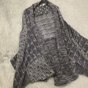 Anthropologie moth women’s open gray knitted long vest sweater size medium